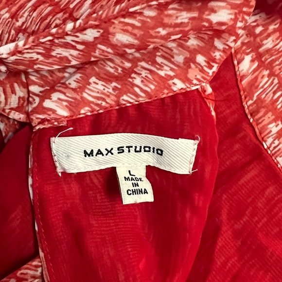 Cherry red and white MAX STUDIO halter top, size L. - Picture 9 of 14
